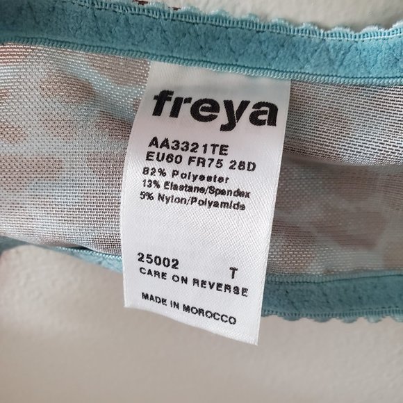 Freya Full Cup Bra in 28D - Like New! - Blue/Brown Leopard Print with Pink Trim - Picture 4 of 4